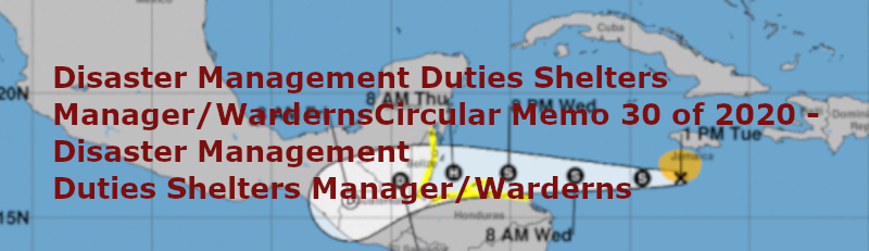 Circular Memo 30 of 2020 - Disaster Management Duties Shelters Manager/Warderns