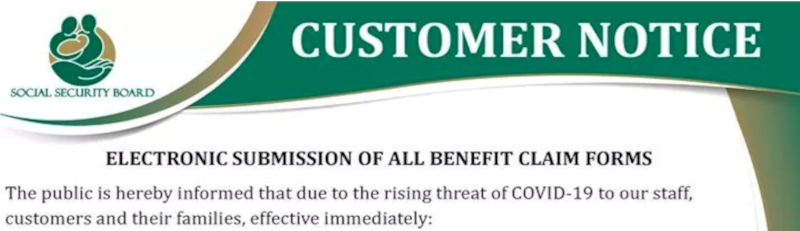 SSB Customer Notice - Electronic Submission of All Benefit Claim Forms